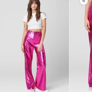 BLANK NYC Pink Metallic Faux Leather Pants Size 26 NWT